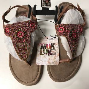 Mukluk beaded sandals